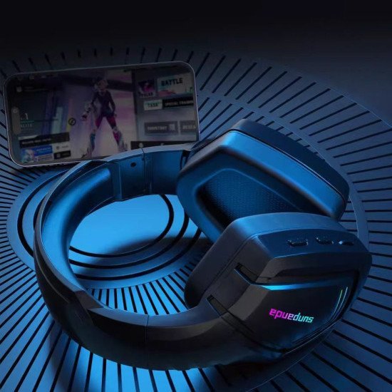 ImagemFone de ouvido Bluetooth sem fio com cancelamento de ruído ENC para jogos de e-sports, compatível com PC, smartphones, tablets e computadores.