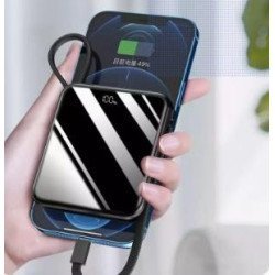 Power bank com cabo embutido 3 em 1, capacidade super grande de 20000mAh, leve e compacto, portátil para uso pessoal, produto genuíno da loja oficial flagship, compatível com Huawei, OPPO e iPhone.