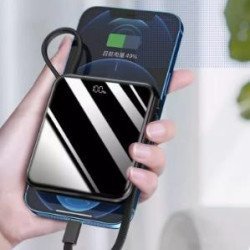 Power bank com cabo embutido 3 em 1, capacidade super grande de 20000mAh, leve e compacto, portátil para uso pessoal, produto genuíno da loja oficial flagship, compatível com Huawei, OPPO e iPhone.