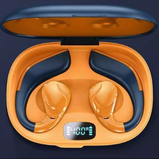 A mostrar a imagem para Fone de ouvido Bluetooth Amine bone conduction, esportivo, sem fio, com gancho auricular, modelo 2023 de longa duração e alta espera. Fone de ouvido Bluetooth Amine bone conduction, esportivo, sem fio, com gancho auricular, modelo 2023 de longa duração e alta espera. Imagem
