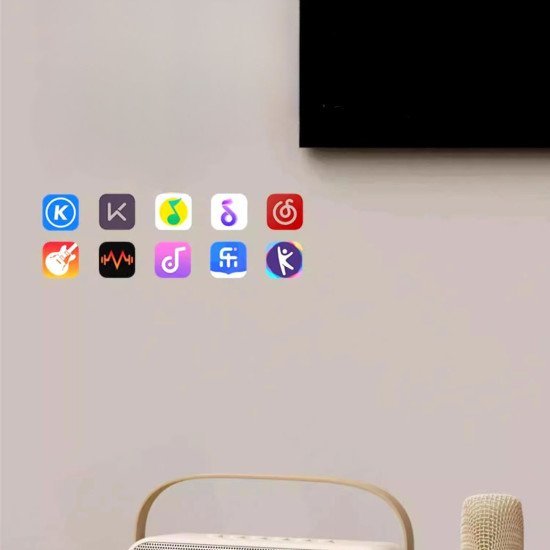 A mostrar a imagem para Sistema integrado de karaokê doméstico com alto-falante Bluetooth sem fio, incluindo microfone, máquina de cantar com letras de música, adequado para uso ao ar livre e KTV. Sistema integrado de karaokê doméstico com alto-falante Bluetooth sem fio, incluindo microfone, máquina de cantar com letras de música, adequado para uso ao ar livre e KTV. Imagem