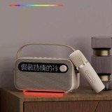 Sistema integrado de karaokê doméstico com alto-falante Bluetooth sem fio, incluindo microfone, máquina de cantar com letras de música, adequado para uso ao ar livre e KTV.