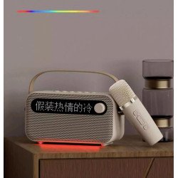 Sistema integrado de karaokê doméstico com alto-falante Bluetooth sem fio, incluindo microfone, máquina de cantar com letras de música, adequado para uso ao ar livre e KTV.