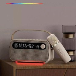 Sistema integrado de karaokê doméstico com alto-falante Bluetooth sem fio, incluindo microfone, máquina de cantar com letras de música, adequado para uso ao ar livre e KTV.
